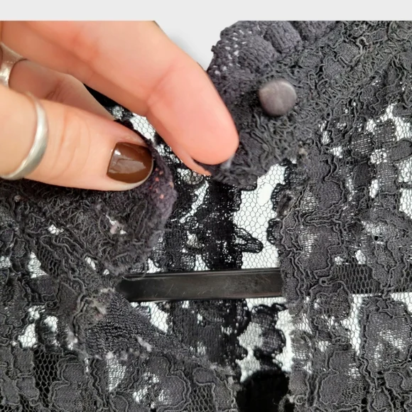RARE VINTAGE Y2K MORBID Gothic Lace Blouse Black - Picture 10 of 14